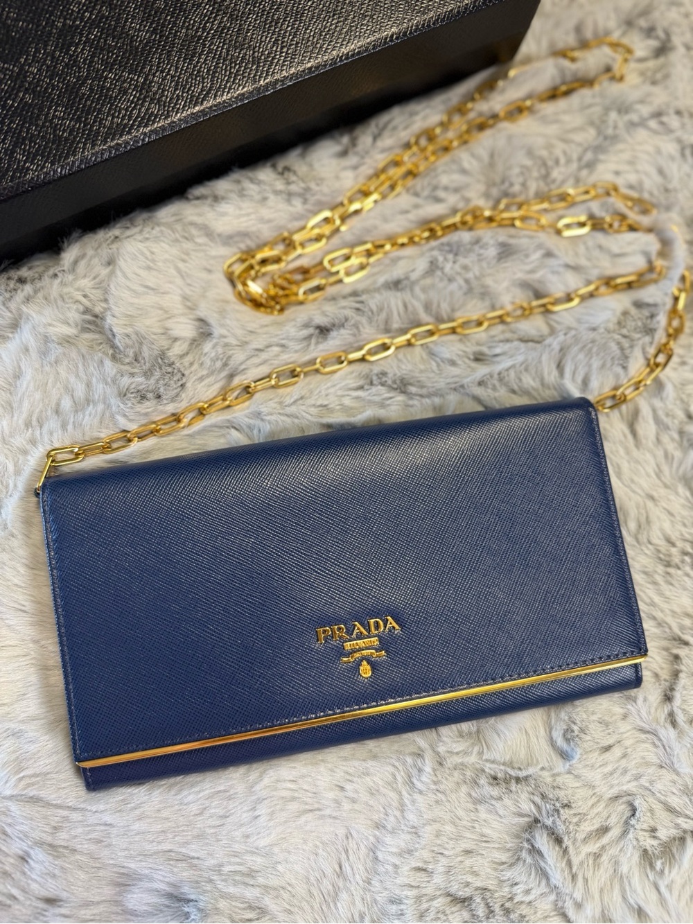 Prada Saffiano Metal Wallet on Chain